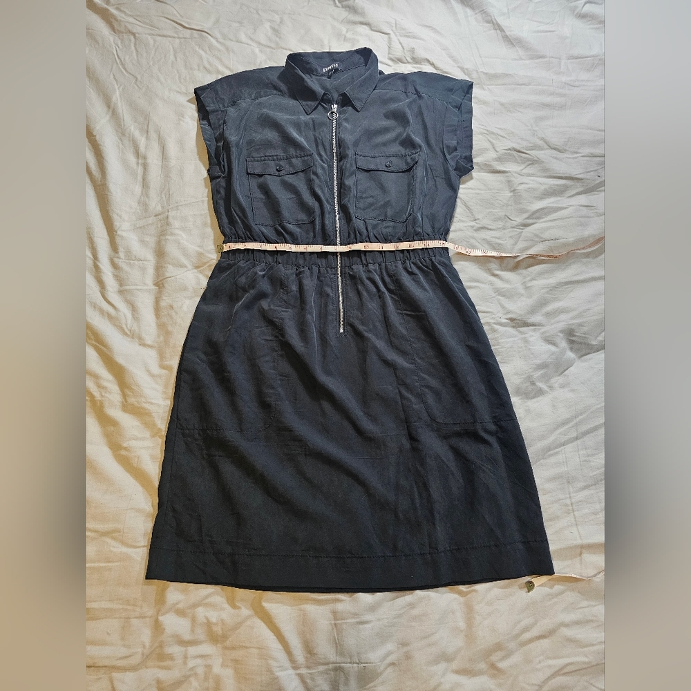 Express Black Collared Zip-Up Top